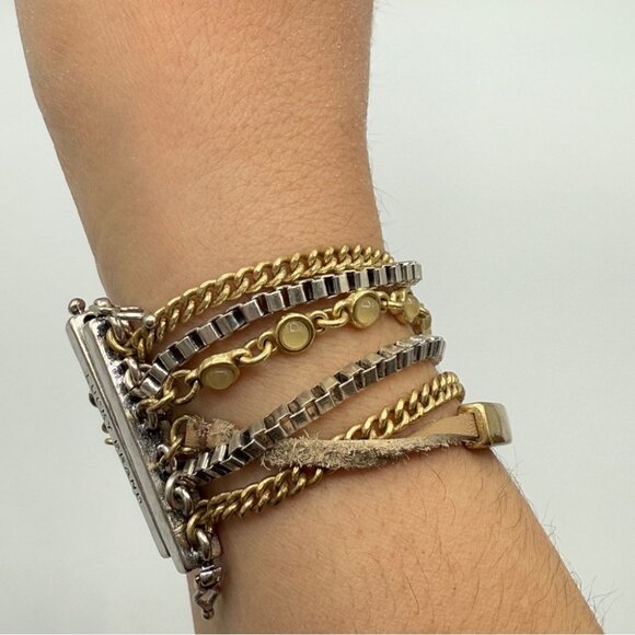 Lucky Brand Lucky Layers Boho Magnetic Cuff Bracelet in Earthtone 7in - Picture 4 of 15